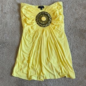 Sky strapless top with emblem